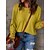 cheap Blouses &amp; Shirts-Women&#039;s T shirt Tee Orange red Black Yellow Plain Daily Weekend Long Sleeve Round Neck Basic Regular S