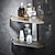 billiga Badrumshyllor-duschkabin badrum hyllutrymme aluminium akryl borstad svart och gyllene väggfäste triangel duschhörna förvaringsställ badtillbehör enkellager
