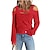 abordables Tops básicos de mujer-Mujer Blusa Ahuecado Plano Básico Hombros Caídos Estándar Primavera &amp; Otoño Negro Rosa Rojo Color Caquí Gris