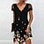 cheap Casual Dresses-Women&#039;s Casual Dress Midi Dress Black Rainbow Floral Short Sleeve Spring Summer Print Basic V Neck Loose Fit Weekend 2022 S M L XL XXL 3XL 4XL 5XL