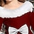 billige Julekjoler til barn-Barn Jente Kjole Helfarge Langermet Avslappet Pelskanter Crewneck Bedårende Daglig Polyester Ovenfor knéet Uformell kjole Swingkjole Kjole med A-linje Høst Vinter 2-13 år Svart Vin Rød