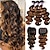 cheap 3 Bundles with Closure-Brown Highlight Body Wave Human Hair 3 Bundles with 4x4 lace closure Brazilian Remy Hair Ombre Human Hair Wavy Weaves FB30 Color 14 16 1814 Closure