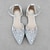 cheap Wedding Shoes-Women&#039;s Wedding Shoes Pumps Glitter Crystal Sequined Jeweled Ankle Strap Sandals Solid Color Rhinestone Flat Heel Pointed Toe Elegant Satin White Light Blue
