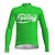tanie Męskie koszulki-21Grams Męskie Koszulka rowerowa Długi rękaw Rower Top z 3 tylnymi kieszeniami Kolarstwo górskie Kolarstwie szosowym Oddychający Szybkie wysychanie Odprowadza wilgoć Odblaskowe paski Czarny Zielony