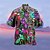 billige leirskjorter for menn-Herre Skjorte Hawaii skjorte Camp skjorte Grafisk skjorte Aloha skjorte Papegøye Aftæpning Grønn Blå Lilla Rosa Gul 3D-utskrift utendørs Gate Kortermet Knapp ned Klær Designer Fritid Hawaiisk Bekvem