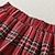 cheap Sets-2 Pieces Kids Girls&#039; Plaid Skirt &amp; Shirt Set Long Sleeve Active Outdoor 7-13 Years Winter Red