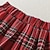 abordables Ensembles pour filles-Jupe et Chemise Ensemble 2 Pièces Enfants Fille Plaid manche longue Actif Extérieur 7-13 ans Hiver Rouge