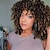 cheap Synthetic Trendy Wigs-Curly Wigs for Black Women - Natural Black Synthetic African American Full Kinky Curly Afro Hair Wig with Bangs