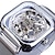 זול שעונים מכאניים-FORSINING נשים גברים שעון מכני פאר צג גדול אופנתי עסקים שלד אוטומטי נמתח לבד טורבילון זורח פְּלָדָה שעון