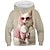 voordelige 3D hoodies en sweatshirts voor meisjes-Kinderen Voor meisjes Trui met capuchon Kat Casual Lange mouw Actief Katoen 7-13 jaar Herfst Meerkleurig Zwart Wit