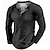 billiga Casual T-shirts för män-Herr Henleytröja T-shirts Långärmad tröja Henley Plusstorlekar Ledigt Sport Långärmad Button-Down Mönster Kläder Mode Streetwear Grundläggande Bekväm