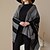 cheap Cardigans-Women&#039;s Shirt Shrugs Black Purple Pink Print Color Block Casual Weekend Long Sleeve V Neck Ponchos Capes Regular Loose Fit Geometric One-Size