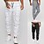 cheap Casual Pants-Men&#039;s Joggers Trousers Casual Pants Plaid Drawstring Trousers Elastic Waist Print Plaid Geometry Outdoor Sports Full Length Formal Sports Outdoor Streetwear Casual Black White Micro-elastic