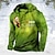 cheap Men&#039;s Lace Up Hoodie-Hoodie Sweatshirt Men&#039;s  Hoodie Sweatshirt Men&#039;s Pullover Hoodie Sweatshirt Green Hooded Cat Graphic Prints Ugly  Lace up Print Daily Sports 3D Print Basic Streetwear Designer