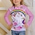 ieftine tricouri 3d fete-Copii Fete Tricou Manșon Lung Inorog Tipărire 3D Animal Imprimeu Mov Copii Topuri Toamnă Activ De Bază Școală Casual Sport Înapoi la Școală Fit regulat 4-12 ani