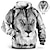 cheap Men&#039;s Plus Size Hoodies-Men&#039;s Plus Size Pullover Hoodie Sweatshirt Big and Tall Lion Hooded Long Sleeve Spring &amp;  Fall Fashion Streetwear Basic Comfortable Work Daily Wear Tops