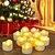 abordables Luces de velas-12/24Pcs luces LED de té velas luces titilantes sin llama cálido blanco para iluminación de fiesta de Acción de Gracias con batería