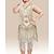cheap Historical &amp; Vintage Costumes-Roaring 20s 1920s Cocktail Dress Vintage Dress Flapper Dress Dress Masquerade Prom Dress Plus Size The Great Gatsby Charleston Women&#039;s Sequins Plus Size Halloween Carnival Wedding Wedding Guest Dress