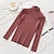 cheap Sweaters-Women&#039;s Pullover Sweater Jumper Jumper Ribbed Knit Knitted Thin Turtleneck Solid Color Daily Basic Casual Winter Fall caramel Black One-Size