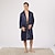 abordables Robes de Chambre-Homme Grande Taille robe Robe de soie robe de chambre Kimonos en soie 2 Pièces Vagues simple Confort Intérieur du quotidien Fausse Soie Polyester Cadeau Revers manche longue Haut de robe Shorts Poche