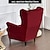 cheap Wingback Chair Cover-Velvet Stretch Wingback Chair Cover Wing Chair Slipcovers Spandex Fabric Wingback Armchair Covers with Elastic Bottom for Living Room Bedroom Decor