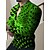 baratos camisas gráficas masculinas-Homens Camisa Social 3D impressão Estampas Abstratas Aberto para a Lateral Verde Roxo Amarelo Impressão 3D Ao ar livre Rua Manga Longa Botão para baixo Imprimir Roupa Moda Designer Casual Macia