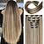 cheap Clip in Extensions-Clip in Hair Extensions 6Pcs 16 Clips Curly Wavy Straight Thick Clip on Synthetic Hair Extension Hairpieces (24 Inch Deep Brown with Dirty Blonde - Straight)