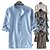 cheap Men&#039;s Casual Shirts-Men&#039;s Linen Shirt Henley 1950s Casual Long Sleeve Light Blue Brown Light Grey Apricot Gray Striped Henley Clothing Clothes Cotton Linen 1950s Casual