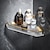 billiga Badrumshyllor-duschkabin badrum hyllutrymme aluminium akryl borstad svart och gyllene väggfäste triangel duschhörna förvaringsställ badtillbehör enkellager