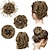 baratos Puxos-4 peças coque de cabelo bagunçado peruca reta despenteado updo para mulheres extensões de cabelo rabo de cavalo curto elástico scrunchies acessórios de cabelo encaracolado