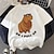 billige Cosplay-anime t-shirts og hættetrøjer til hverdagsbrug-Dyr Capybara T-shirt Anime Tegneserie Anime Klassisk Gadestil Til Par Herre Dame Voksne Varmstempling Afslappet / Hverdag