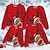 billige Topper-familie stygg julegenser genser julenissen elg tilfeldig crewneck grønn svart blå langermet søte matchende antrekk