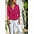 cheap Basic Women&#039;s Tops-women‘s shirts lapel long-sleeved shirts women‘s clothing solid color pockets blouse