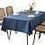 preiswerte Tischdecken-Rechteckige Tischdecke aus Leinen, Bauernhaus-Tischdecke, wasserdicht, schrumpffrei, weich und knitterfrei, dekorative Tischdecke aus Stoff für die Küche