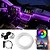 זול תאורת פנים לרכב-פנסי לד לרכב תאורת סביבה פנימית משולבת ערכת מנורות אווירה לרכב עם אפליקציית Bluetooth אלחוטית בקרת סאונד rgb רצועות לד גמישות ניאון