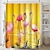 voordelige Douchegordijnen-flamingo plant patroon afdrukken douchegordijn haak moderne polyester verwerking waterdichte badkamer woondecoratie
