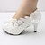 cheap Wedding Shoes-Wedding Shoes for Bride Bridesmaid Women Closed Toe Pointed Toe White PU Pumps With Lace Satin Flower Low Heel Wedding Party Valentine&#039;s Day Elegant Classic