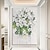 זול ציורי פרחים/צמחייה-ציור שמן בעבודת יד מצויר ביד פרחים תלת מימדיים באיכות גבוהה קנבס מגולגל מודרני מודרני (ללא מסגרת)