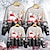 cheap Tops-Family Ugly Christmas Sweatshirt Pullover Santa Claus Elk Casual Crewneck Green Black Blue Long Sleeve Adorable Matching Outfits