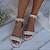 olcso Esküvői cipők-Női Esküvői cipők Bling Bling cipők Csillogó cipő Csillogó szandálok Menyasszonyi cipők Strasszkő Hamis gyöngy Lapos Lábujj nélküli Műbőr Bokapánt Fehér