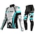 cheap Men&#039;s Clothing Sets-21Grams Men&#039;s Cycling Jersey with Tights Long Sleeve Mountain Bike MTB Road Bike Cycling Green Sky Blue Blue Graphic Bike Clothing Suit UV Resistant Breathable Anatomic Design Quick Dry Moisture