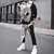 cheap Men&#039;s Printed Hoodie Outfits-Men&#039;s Tracksuit Hoodies Set Black And White Light Yellow Red+Gray White Yellow Hooded Graphic Poker 2 Piece Print Sports &amp; Outdoor Casual Sports 3D Print Streetwear Designer Basic Spring Fall