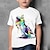 billige drenges 3d t-shirts-Børn Drenge T-shirt T-shirt Dyr Dinosaurus Kortærmet Crewneck Børne Top Afslappet 3D-udskrivning Sej Daglig Sommer Sort 3-12 år