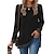 cheap Basic Women&#039;s Tops-Women&#039;s T shirt Tee Color Block Valentine&#039;s Day Daily Print Puff Sleeve Black Long Sleeve Basic Round Neck Fall &amp; Winter