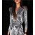 cheap Party Dresses-Women&#039;s Party Dress Bodycon Sheath Dress Mini Dress Silver Pure Color Long Sleeve Winter Fall Spring With Belt Modern V Neck Party Spring Dress 2023 S M L XL 2XL