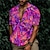 abordables camisas de campamento para hombres-Hombre Camisa camisa hawaiana Árbol de coco Estampados Cuello Vuelto Rosa Morado Casual Hawaiano Manga Corta Estampado Abotonar Ropa Tropical Moda Hawaiano Suave