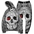 cheap Men&#039;s Printed Hoodie Outfits-Men&#039;s Tracksuit Hoodies Set Black White Blue Khaki Gray Hooded Graphic Skull 2 Piece Print Sports &amp; Outdoor Casual Sports 3D Print Basic Streetwear Black And White Fall