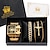 cheap Quartz Watches-Oulm Men Quartz Watch Set Business Men&#039;s Wrist Watch Gift Set Luxury Gold Necklace Bracelet Stainless Steel Strap Square Dial New Year Gift Christmas Gift