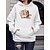 cheap Hoodies &amp; Sweatshirts-Women&#039;s Hoodie Sweatshirt Pullover Front Pocket Basic White Yellow Orange Cat Street Long Sleeve Hoodie