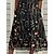 cheap Midi Dresses-Women&#039;s Midi Dress Black Half Sleeve Print Floral V Neck Fall Spring Fashion Modern 2022 S M L XL XXL 3XL